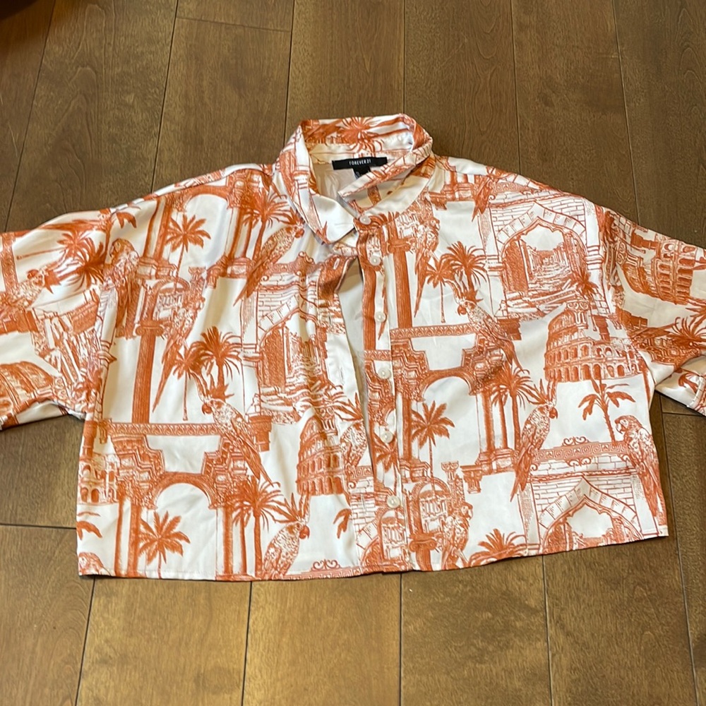 Satin Crop button up